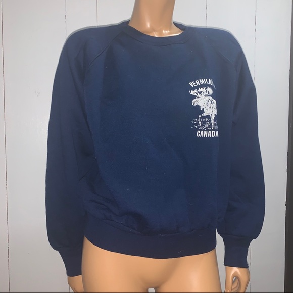 Blue fleece-lined crew neck - Picture 1 of 2